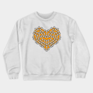 Yellow & Orange Heart made out of Bones - Bones Crewneck Sweatshirt